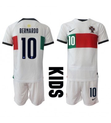 Portugalia Bernardo Silva #10 Koszulka Wyjazdowych Dziecięca MŚ 2022 Krótki Rękaw (+ Krótkie spodenki)